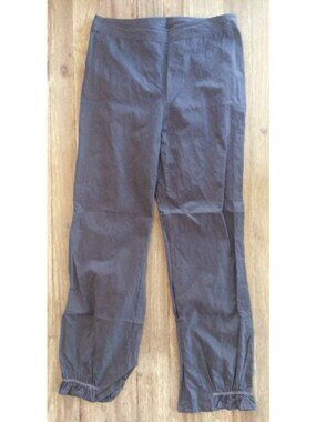 SPANNER Ash Brown Cotton Slim Crop Pants w/ Cinched Gathered Ankle - Size Small